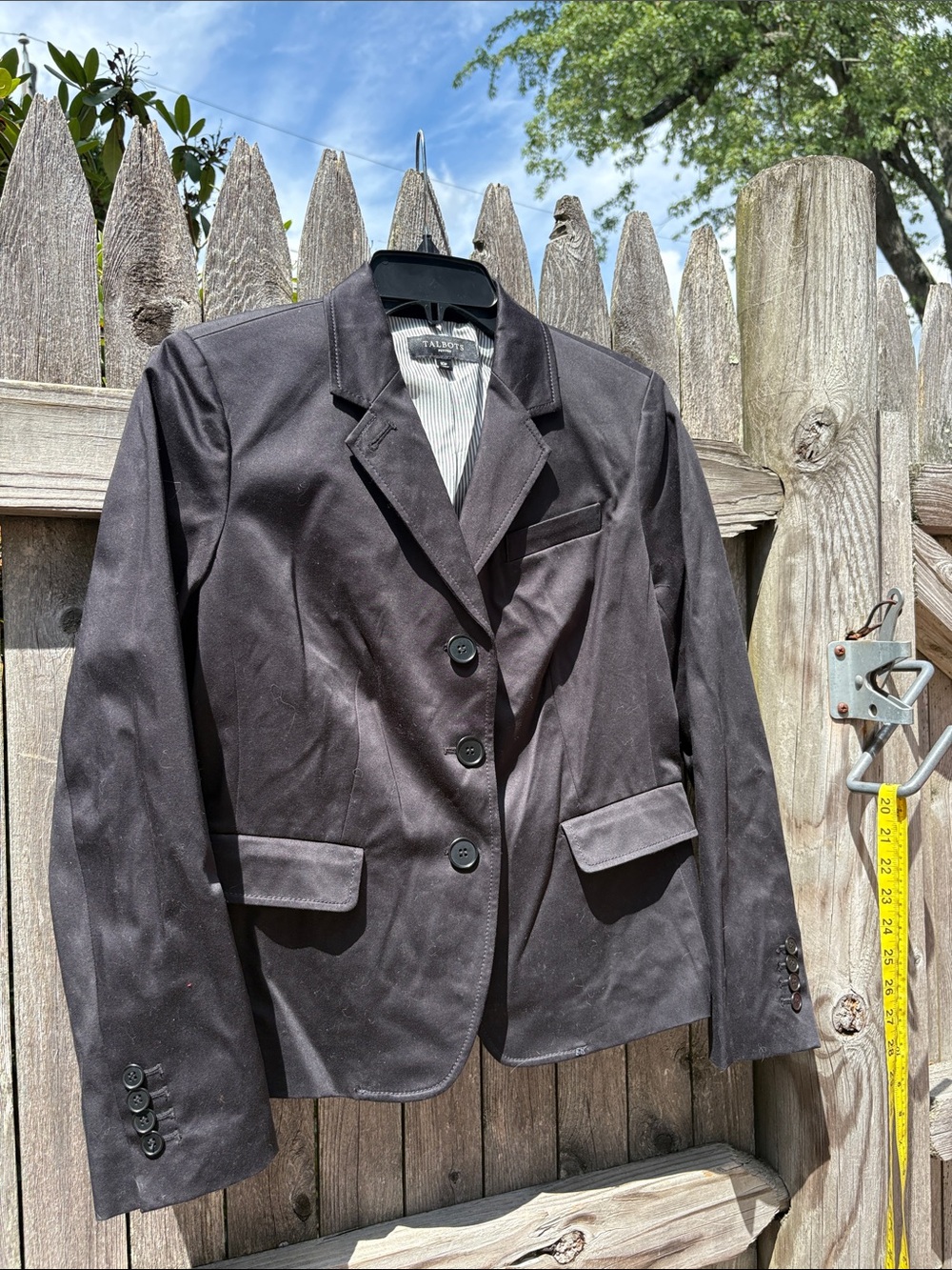 Talbots 10P black cotton blazer. NWOT!